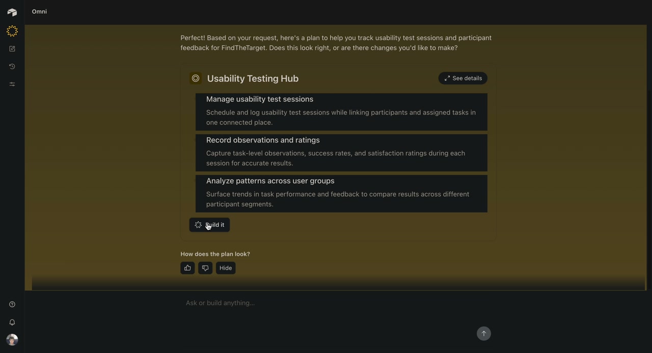 Airtable's AI cobuilder stating a plan and waiting for confirmation before building anything