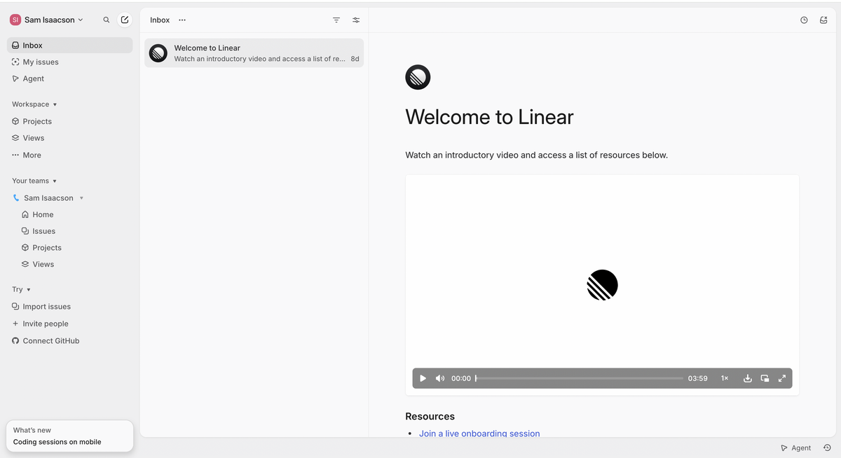 Howard's onboarding evaluation of Linear